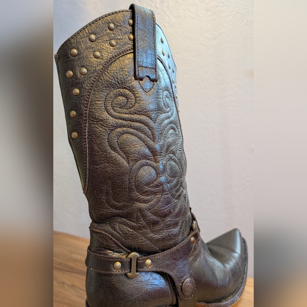 Women's Steve Madden Brown Leather Studded Boots